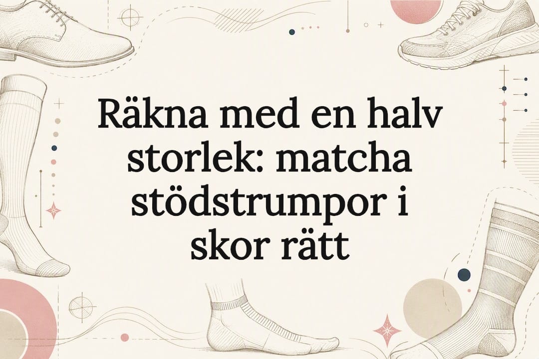 Dekorativ titelbild med sko och kompressionslinjer