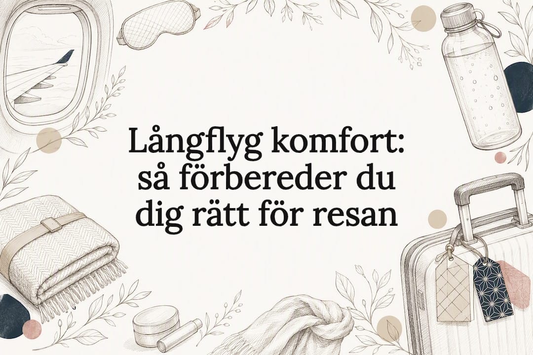 Dekorativ omslagsbild för bekvämlighet på långflygningar