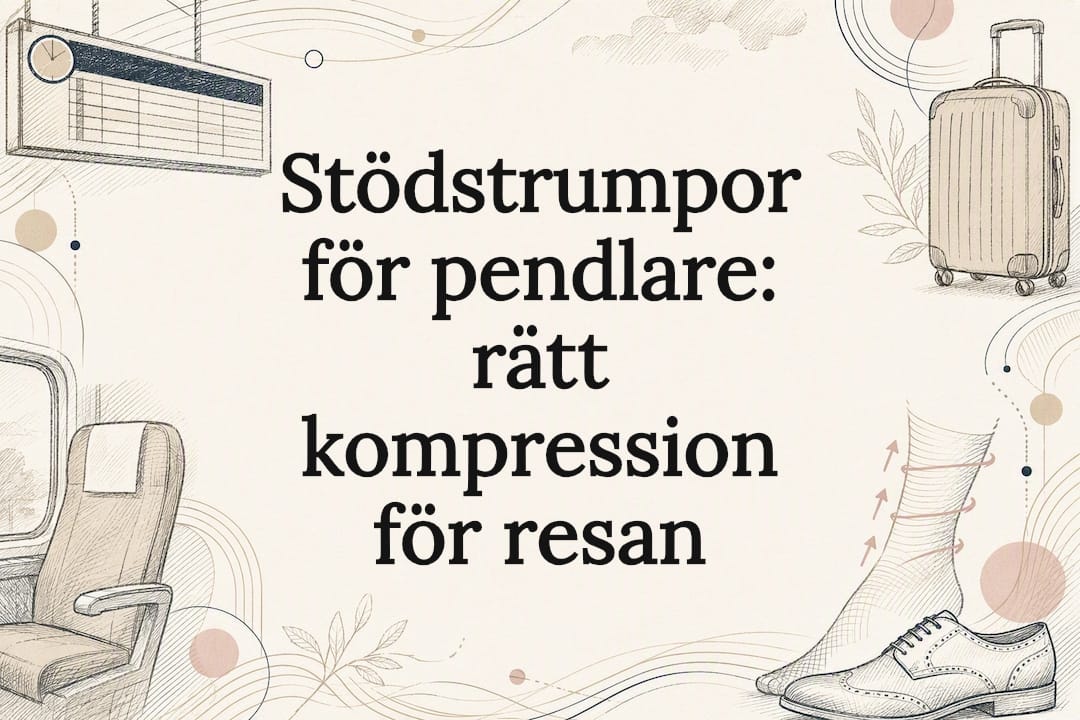 Dekorativ omslagsbild för stödstrumpor vid pendling