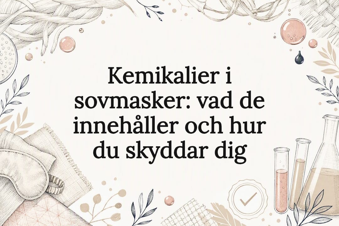 Dekorativ illustration av textilfibrer och kemikalier