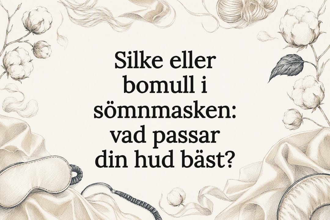 Dekorativ omslagsbild med textilier och sovmask
