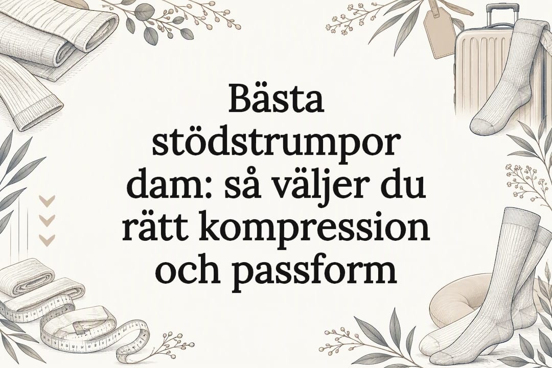 Dekorativ omslagsbild med stödstrumpor och måttband