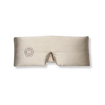 The Pair sömnmask i beige siden, produktbild plant liggande